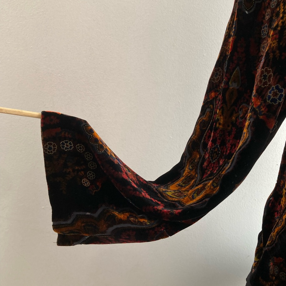Caslon Black and Multicolor Velvet Paisley Button Down Shirt - Picture 3 of 5
